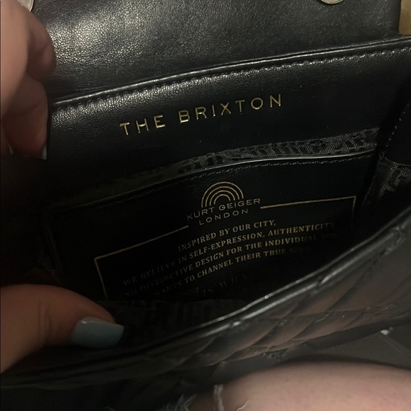 Quilted Black Handbag with Lock Detail - Picture 3 of 3